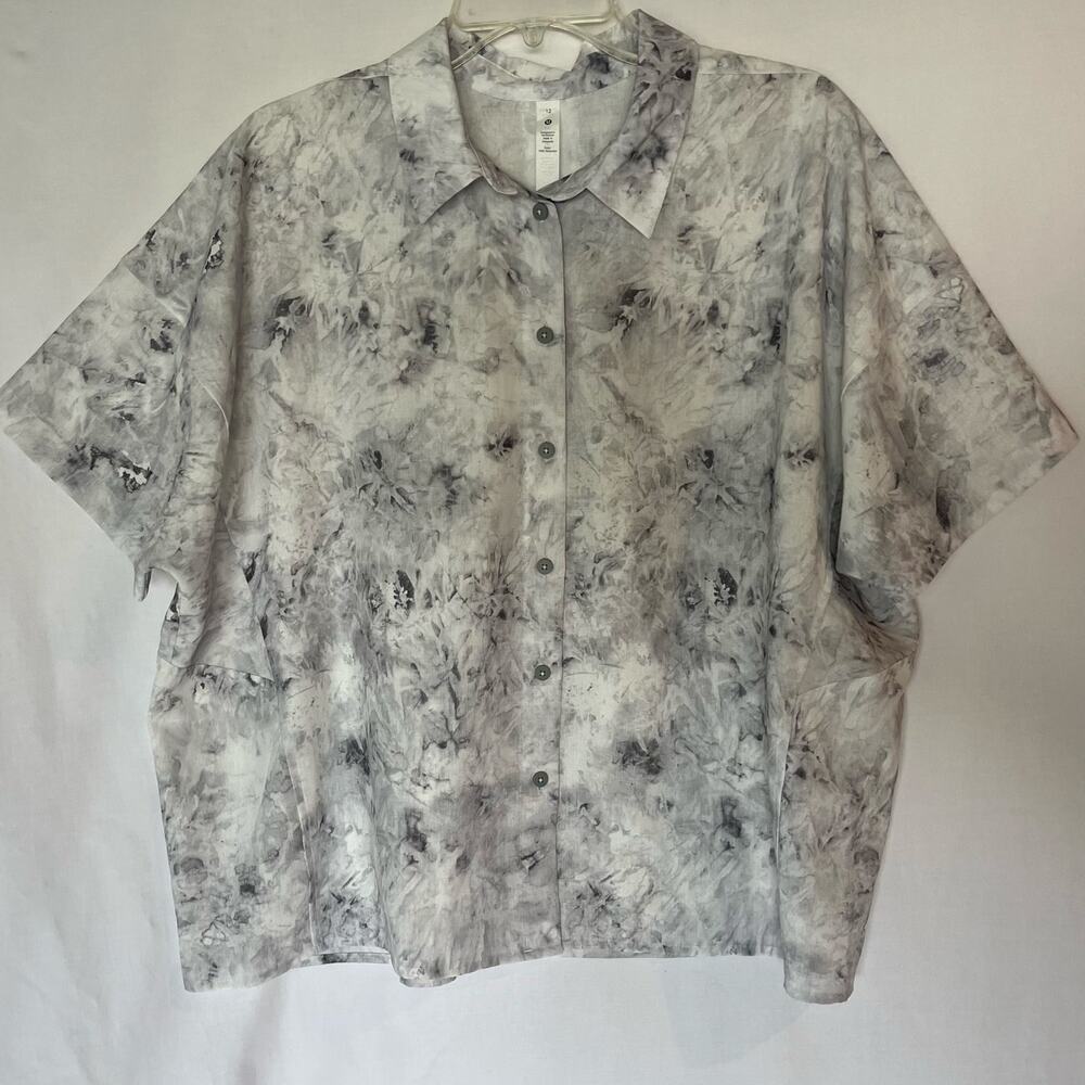 Lululemon Women's  Full Day Ahead short Sleeve Shirt Aquila Rhino Grey Size 12 - Picture 2 of 8